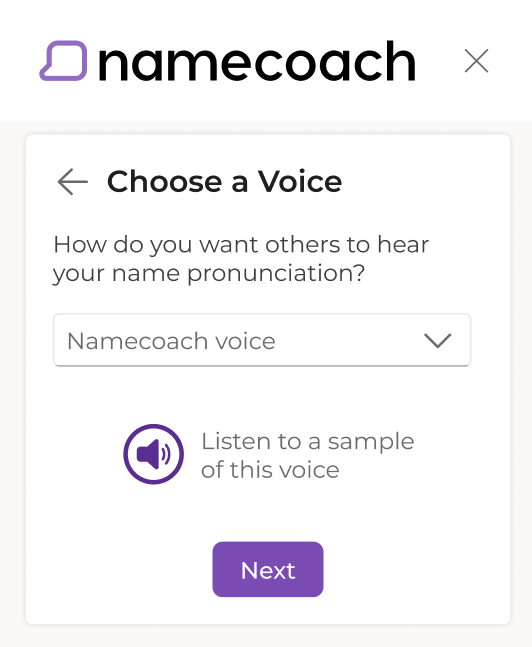 namecoach voice-to-voice feature